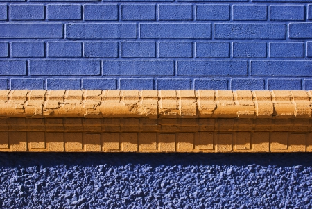exterior brick wall in blue, texture, backgroundの写真素材