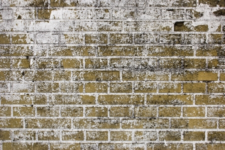 exterior brick wall of white paint smearedの写真素材