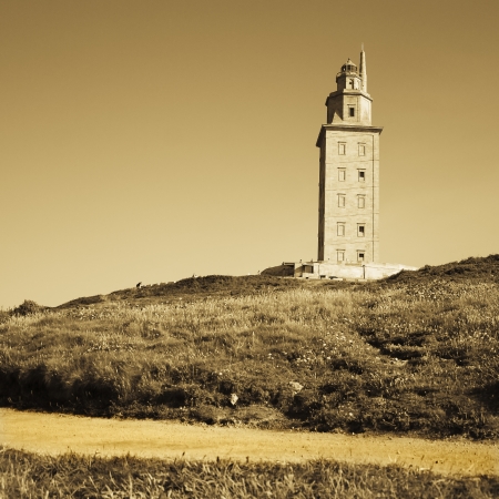 Tower of hercules on the coast of galiciaの写真素材