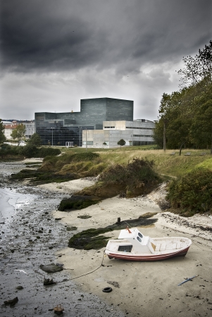 coastal landscape of Ferrol in northern Spainの写真素材
