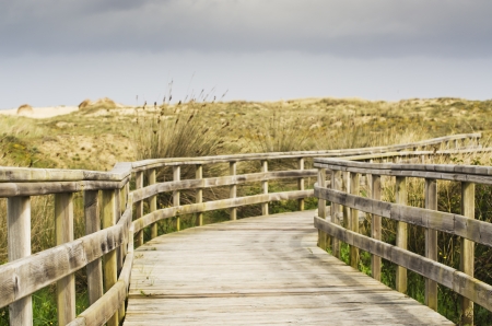beach landscape in a cloudy day from the viewpointの写真素材