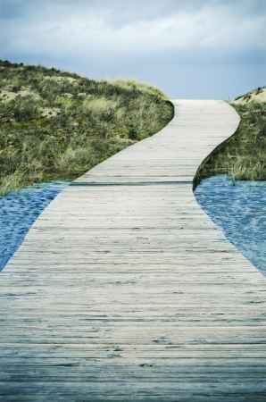 beach landscape in a cloudy day from the viewpointの写真素材