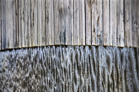 wood and water by drawing a diagonal lineの写真素材