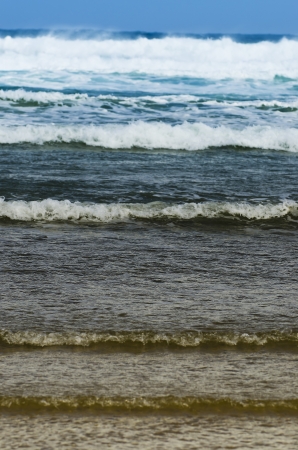 landscape lonely beach day with cloudy skyの写真素材