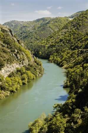 The Sil river canyon in Galicia , Spainの写真素材