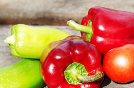 group of vegetables on a table outdoorsの写真素材