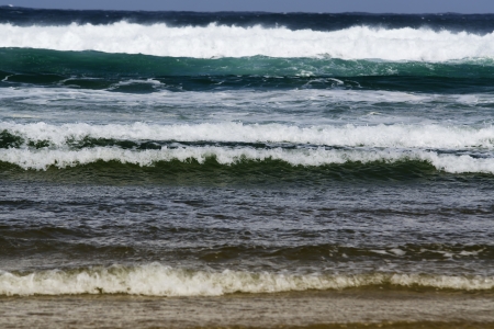 landscape lonely beach day with cloudy skyの写真素材