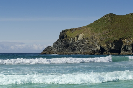 The waves gave off the typical but beautiful blue-ish green of the Atlantic.の写真素材