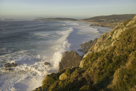 The waves gave off the typical but beautiful blue-ish green of the Atlantic.の写真素材