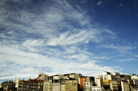 Muxia harbor view at sunset. Galicia (Spain)の写真素材