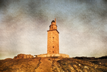 Hercules tower in the atlantic coast of Spain, Galicia.のeditorial素材