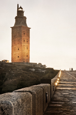 Hercules tower in the atlantic coast of Spain, Galicia.のeditorial素材