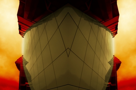 Abstract exterior space  Futuristic architecture の写真素材