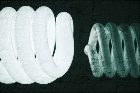 energy saving fluorescent light bulbの写真素材