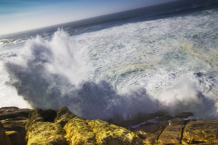 sunset on the coast. Valdoviño (Spain)の写真素材