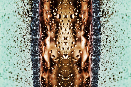 water forms, symmetrical composition.