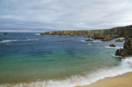 lonely beach on the coast of Galicia ( Spain )の写真素材