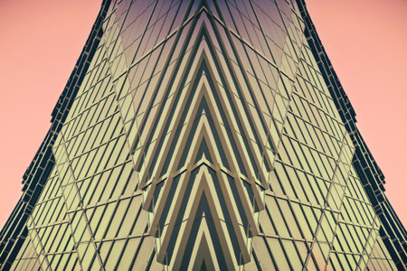 Abstract exterior space. Futuristic architecture.の写真素材