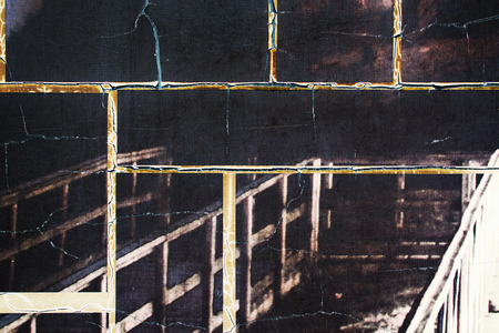 urban textures of different ways . Plastic sheeting on the glass.の写真素材