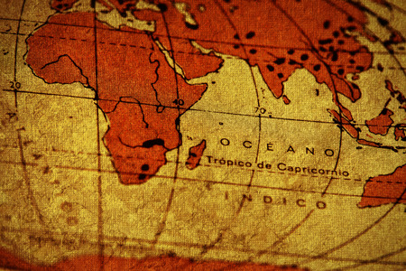 geometric drawing on old paperの写真素材