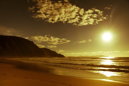 vintage shot of the Cantabrian coast ( Spain )の写真素材