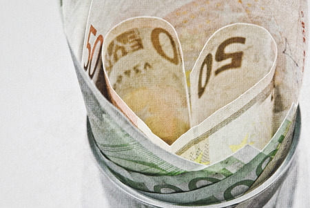 euro currency, conceptual background for celebrations and Valentine's Dayの写真素材
