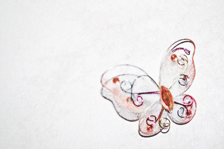 decorative butterfly  wire on white backgroundの写真素材