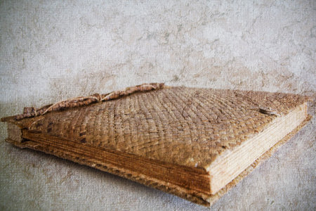 old book with aged effect textureの写真素材