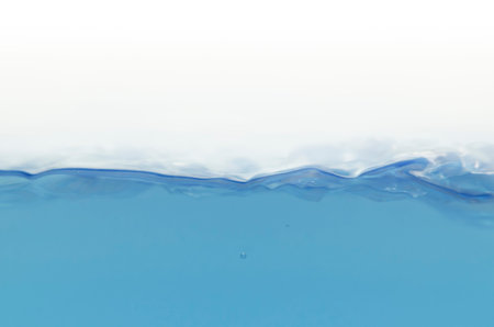 Water and air bubbles over white backgroundの写真素材