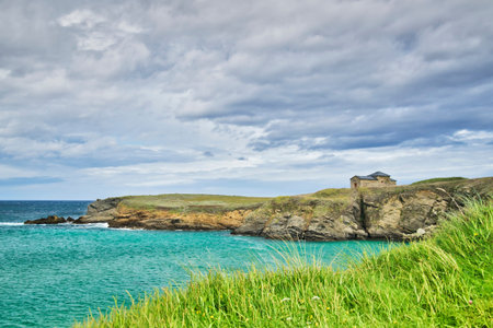 Catholic Hermitage in the coast of Galiciaの写真素材