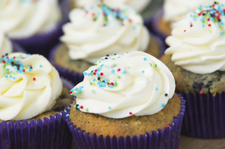 A group of colorful cupcakes.の写真素材