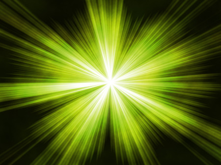 green star burst on blackの写真素材