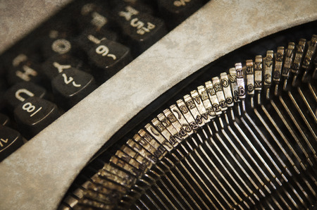 Types of an old typewriterの写真素材