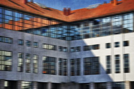 abstract architecture. Exterior. Stone facade.のeditorial素材