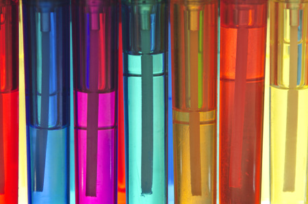 Multi-colored cigarette lighters close up.の写真素材