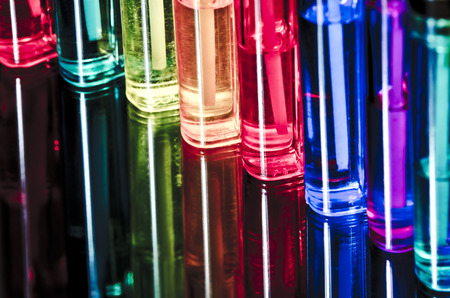 Multi-colored cigarette lighters close up.の写真素材