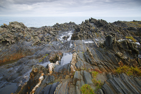Coast of Galicia. Beautiful place in the north of Spain.の写真素材