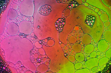 Abstract shapes of oil and paint mixture