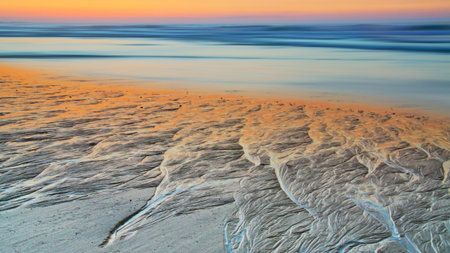 Sunset on atlantic coast in spain.