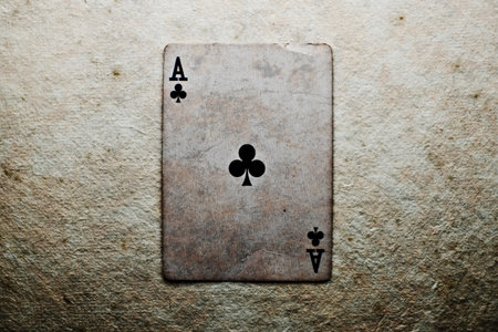 Poker card - ace of clubs.の写真素材