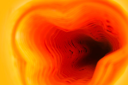 abstract form in orange paper rollの写真素材