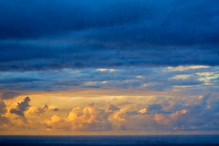 Sunset on the coast. Cape Prioriño-Ferrol (Spain)