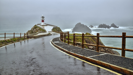 Cape Ortegal lighthouse in Galicia, Spain.の写真素材