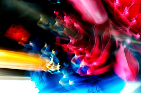 abstract umbrellas background with defocused lights
