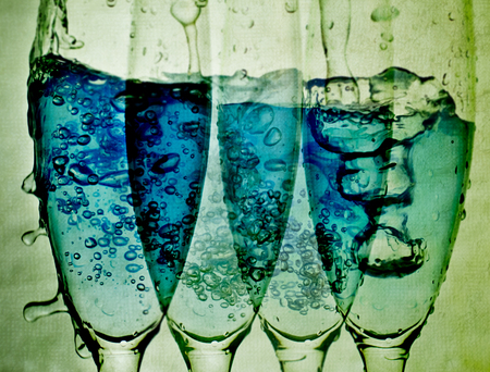 abstract water splash on glassの写真素材