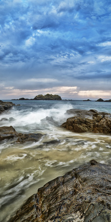 Sunset on Atlantic coast in Galiciaの写真素材