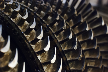 power plant detail in ship's engine roomの写真素材