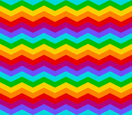Rainbow color geometric chevron or zig zag seamless pattern for textile or backgroundのイラスト素材