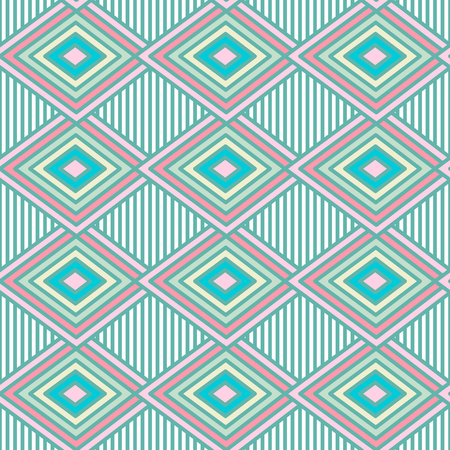 Blue pastel colored rhombus and white stripes seamless geometric vector pattern.のイラスト素材