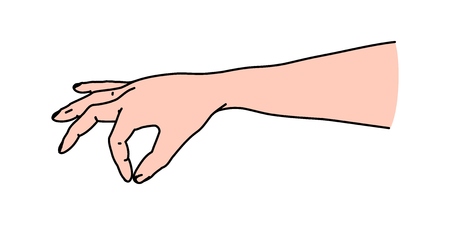 Humans hand pinching or sprinkling salt or spices - seasoning line art of snapping fingersのイラスト素材